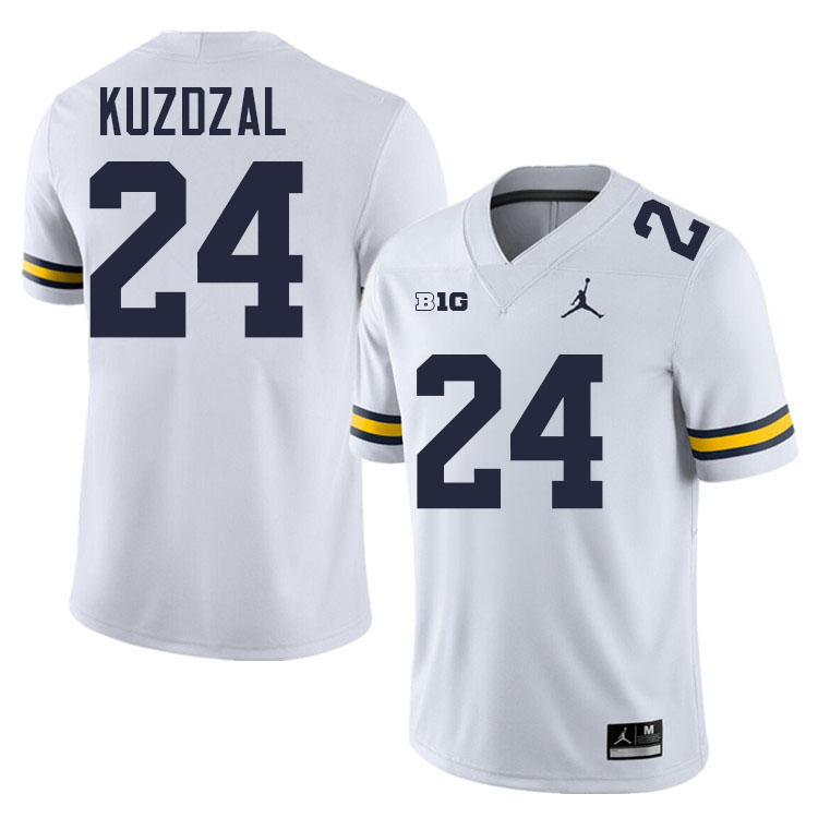 Bryson Kuzdzal Michigan Jersey,Michigan Wolverines #24 Bryson Kuzdzal College Football Jersey Youth-White